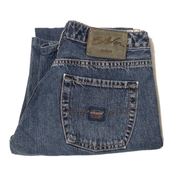 Silver Jeans Denim - Silver Blue Jeans Mid-Rise Made in Canada Size 28x34 Medium Wash (28x31)